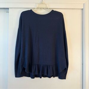 Banana Republic Navy Ruffle Top